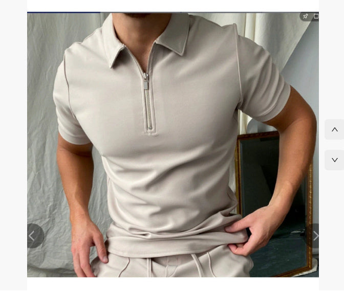 Men’s Casual Polo Shirt – Short Sleeve Digital Print Classic Summer Top