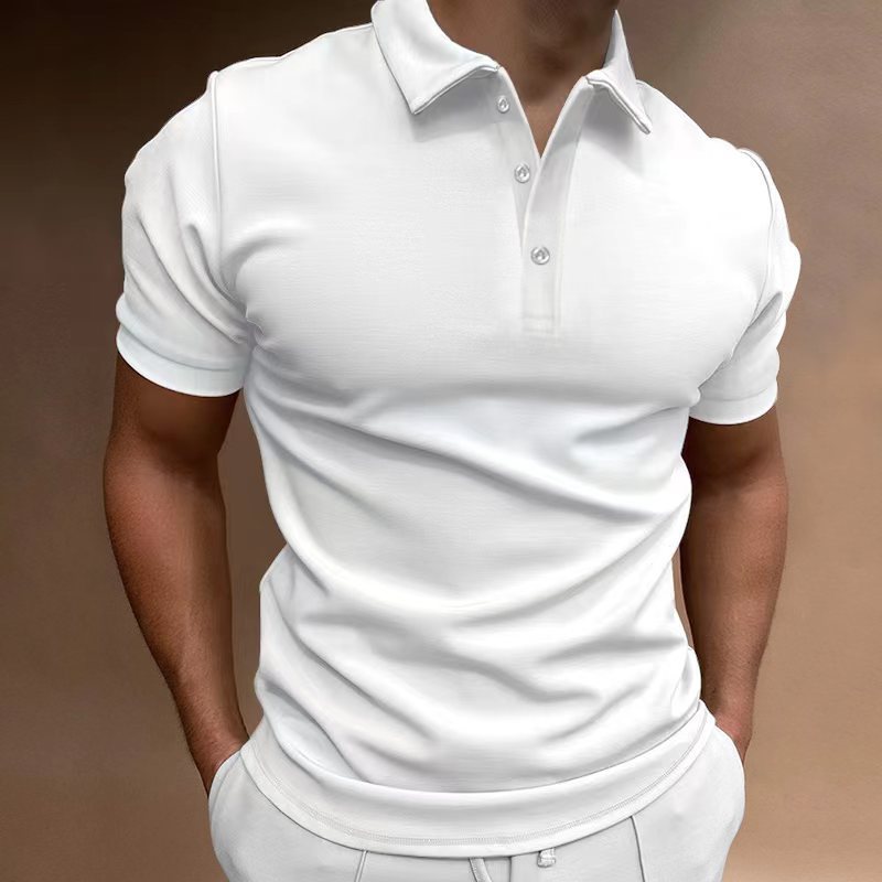 European & American Men’s Button T-Shirt – Casual Short Sleeve Summer Top
