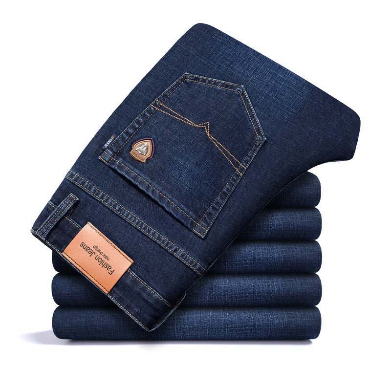 Men’s Fleece-Lined Straight Leg Jeans – Loose Fit Plus Size Winter Denim