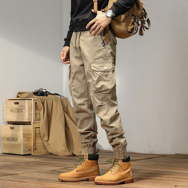 Men’s Slim Fit Ankle-Tied Jogger Pants – Casual Summer Trousers with Utility Style