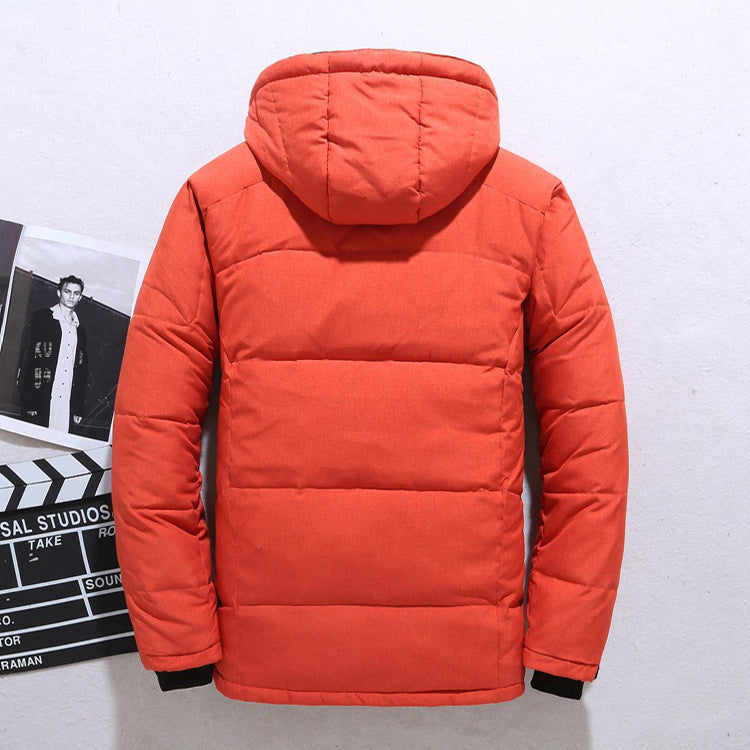 Men’s Windproof Hooded Jacket – Warm Outdoor Sports Coat with Pockets