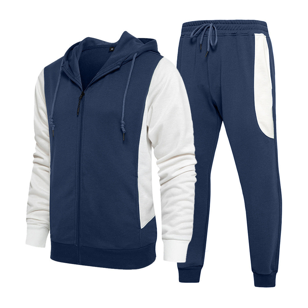 Men’s Plus Size Color Block Sports Suit – Trendy Young Men’s Athletic Outfit