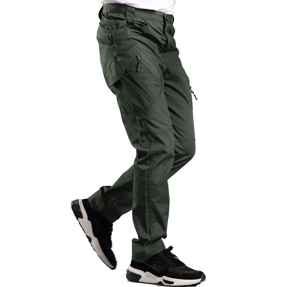 Men’s Loose Multi-Pocket Cargo Pants – Outdoor Military-Style Tactical Overalls