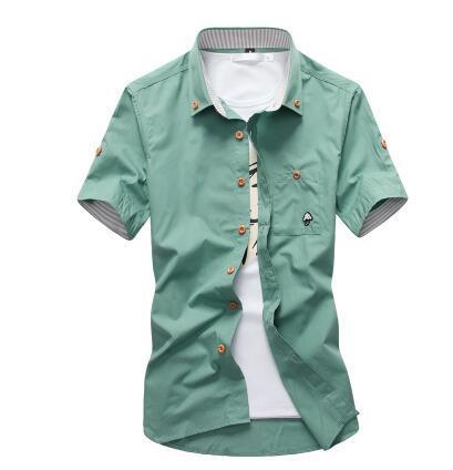 Men’s Embroidered Casual Shirt – Stylish Button-Up Shirt with Detailed Stitching