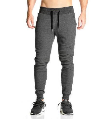 Men’s Autumn/Winter Cotton Sweatpants – Slim Fit Gym Joggers for Fitness & Bodybuilding