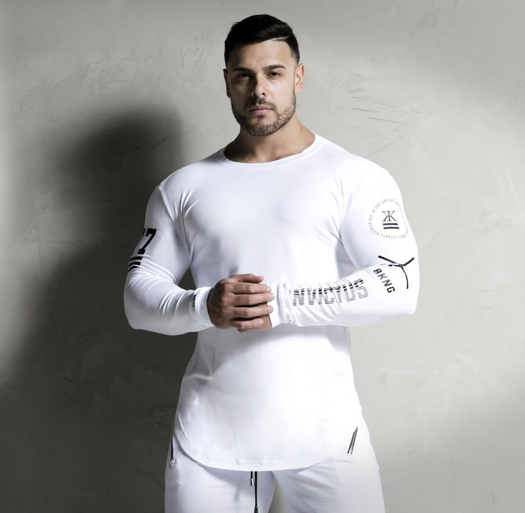 Men’s Long Sleeve Fitness Shirt – Breathable, Quick-Dry, Elastic Workout Top for Training