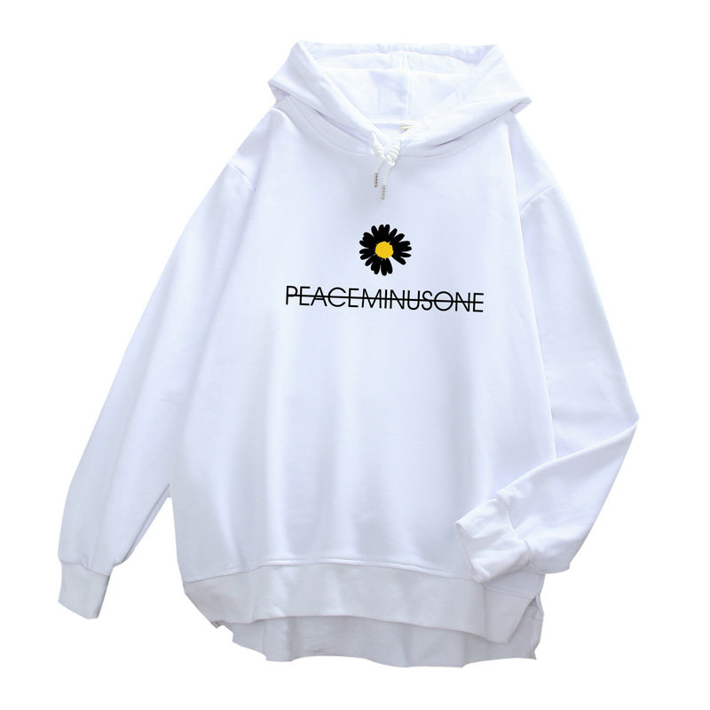 Women’s Lightweight Daisy Print Hoodie – Thin Hooded Sweater for Autumn & Winter