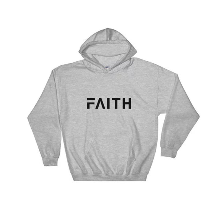 Women’s Hoodie with Faith Letter Print – Cozy Casual Pullover Sweatshirt