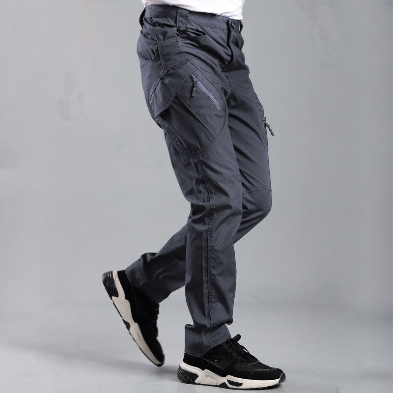 Men’s Loose Multi-Pocket Cargo Pants – Outdoor Military-Style Tactical Overalls