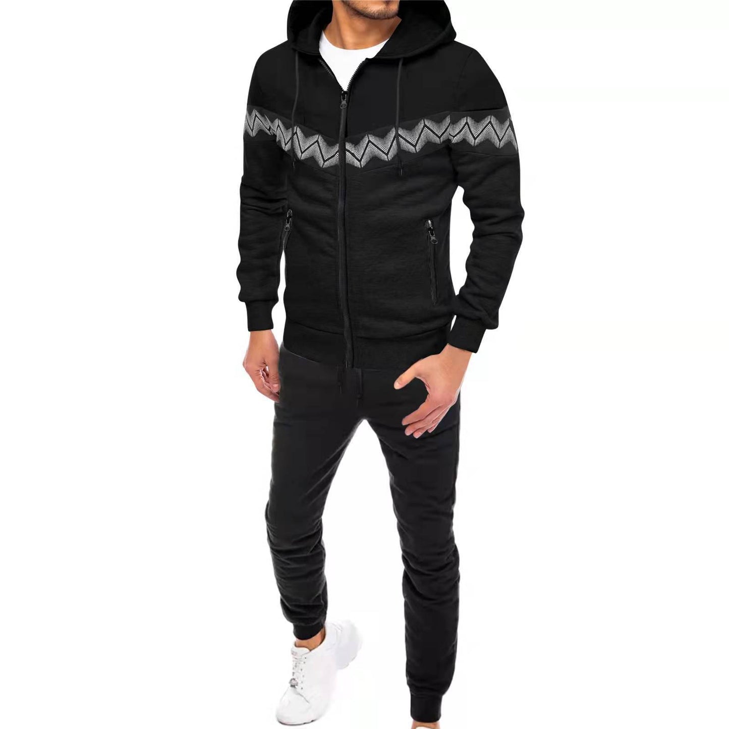 Men’s New Hooded Cardigan Sweater – Casual Sportswear Suit