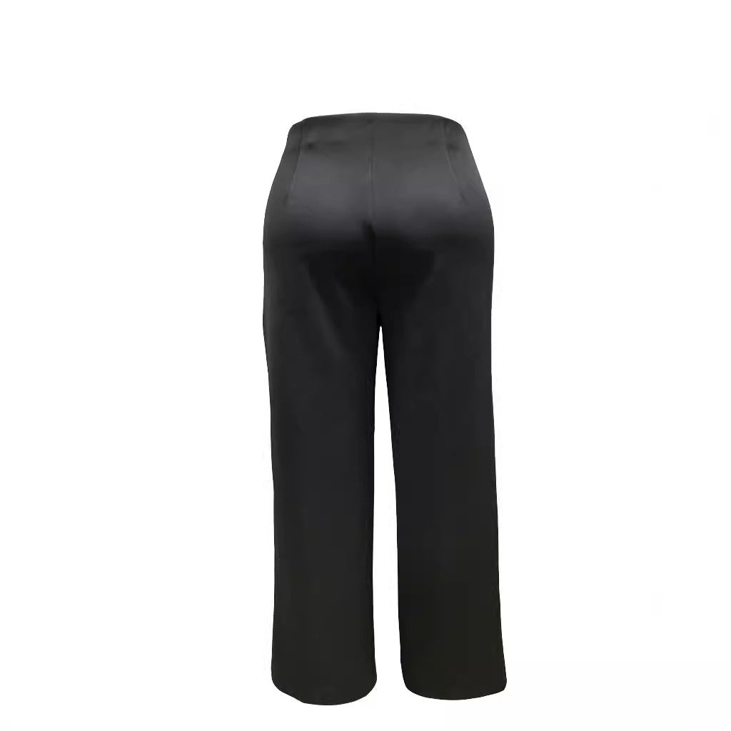 Plus Size Women’s Casual Straight-Leg Trousers – Slim Fit Comfortable Pants