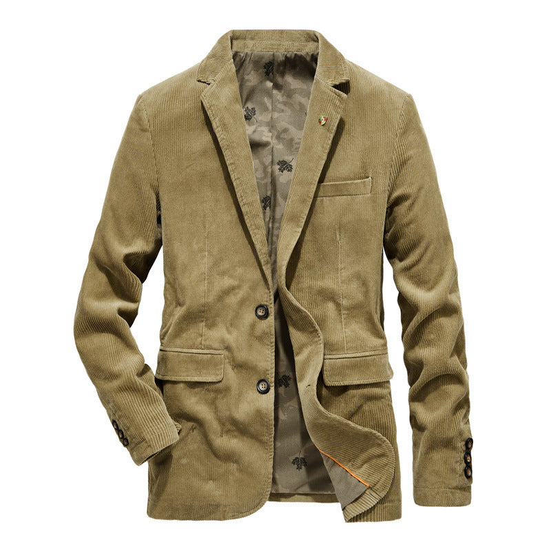 Men’s Retro Solid Color Jacket – Casual Flat Coat for Everyday Streetwear Style