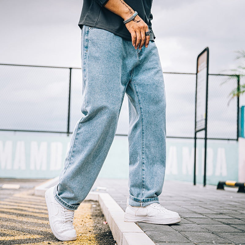 Men’s Loose Straight-Leg Casual Jeans – Simple Everyday Denim