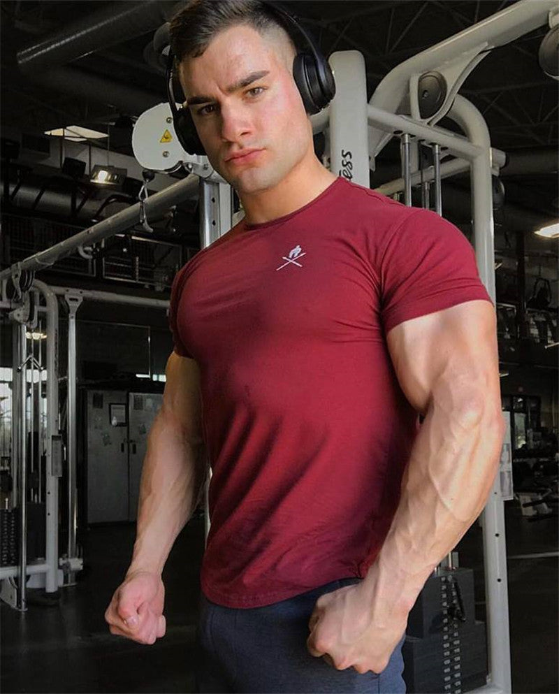 Men’s Round Neck Short Sleeve Tights – Training & Workout Activewear
