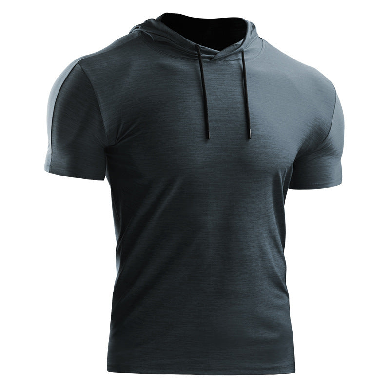 Men’s Summer Basketball Hooded Short Sleeve Sportswear Top