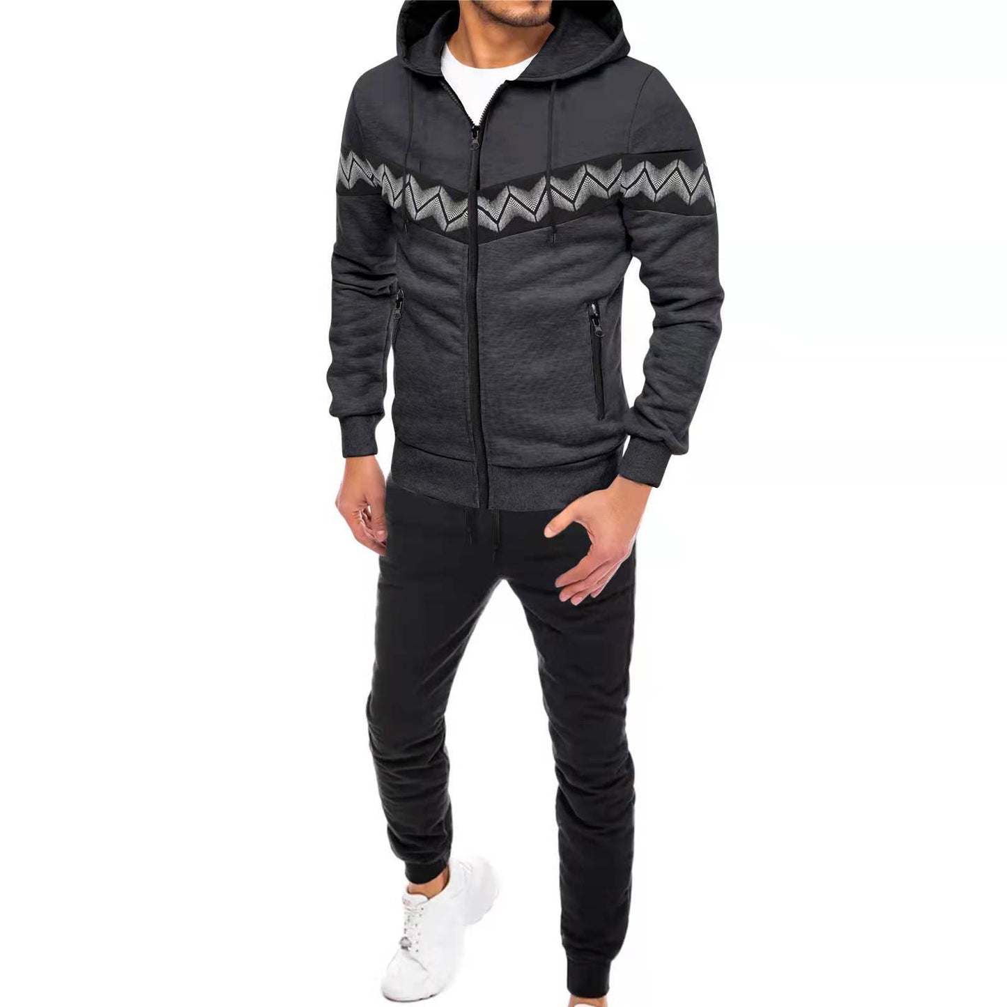 Men’s New Hooded Cardigan Sweater – Casual Sportswear Suit