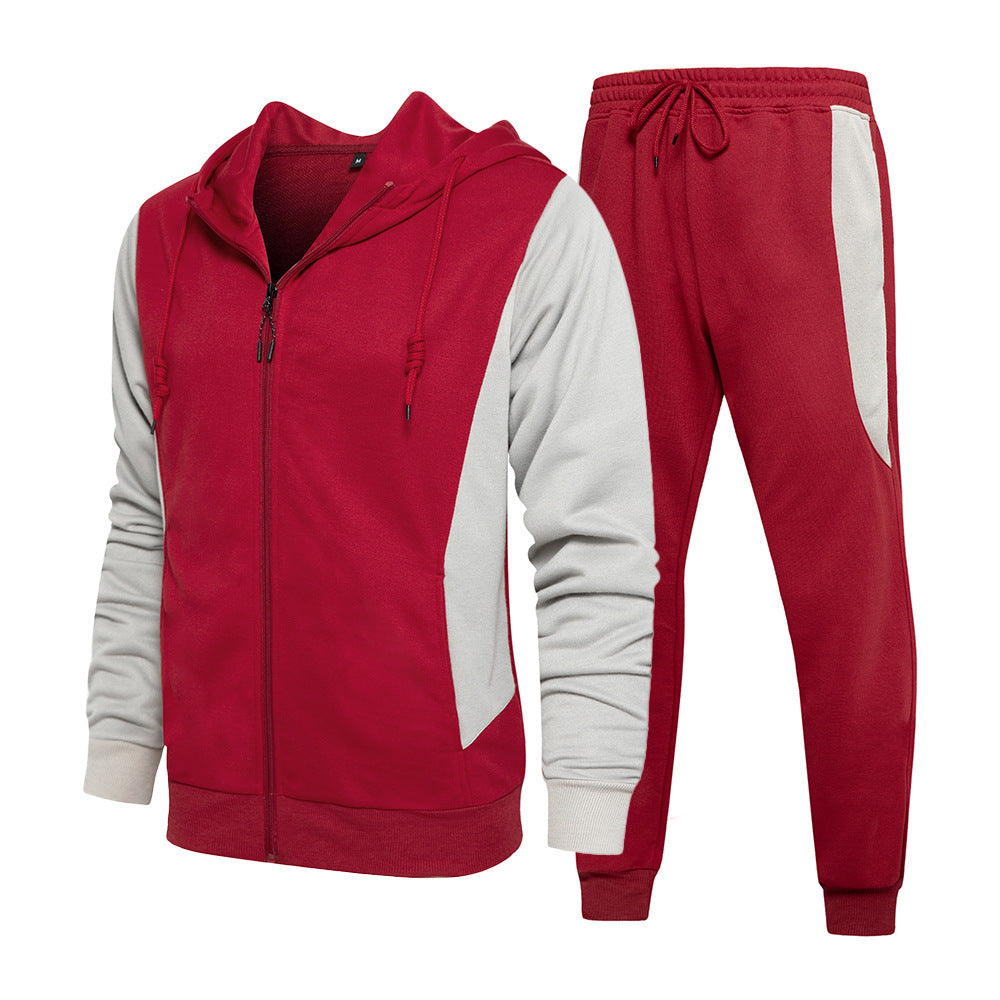 Men’s Plus Size Color Block Sports Suit – Trendy Young Men’s Athletic Outfit