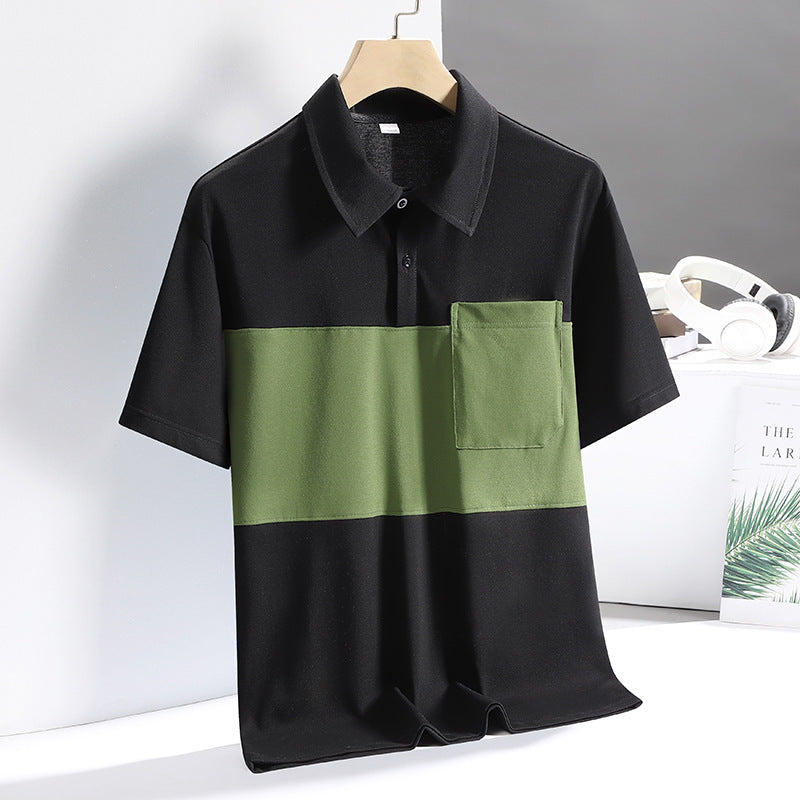 Men’s Ice Silk Polo Shirt – Quick-Dry Short Sleeve Summer T-Shirt