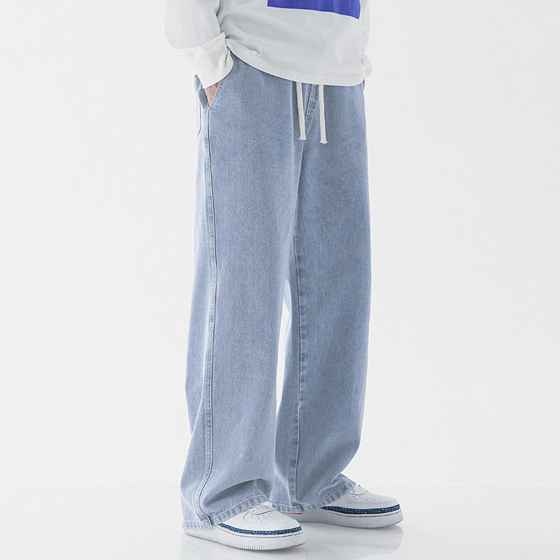 Men’s Casual Loose Fit Straight Leg Jeans – Fashionable Everyday Denim