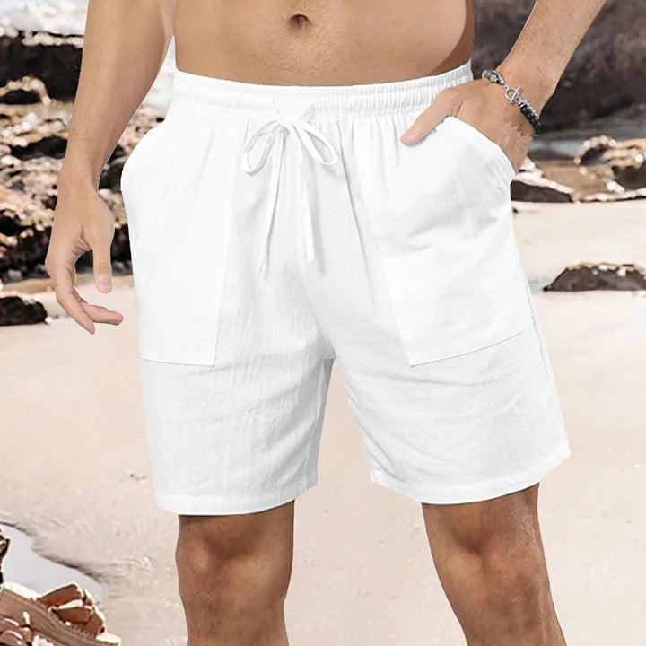 Men’s Casual Cotton-Linen Shorts – European & American Style Summer Wear