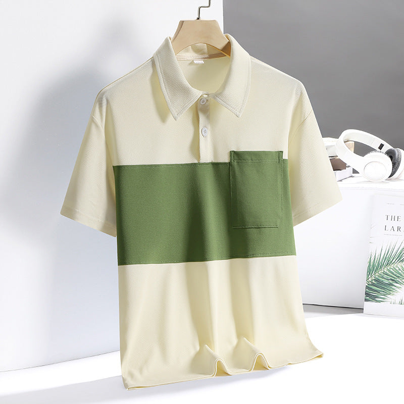 Men’s Ice Silk Polo Shirt – Quick-Dry Short Sleeve Summer T-Shirt