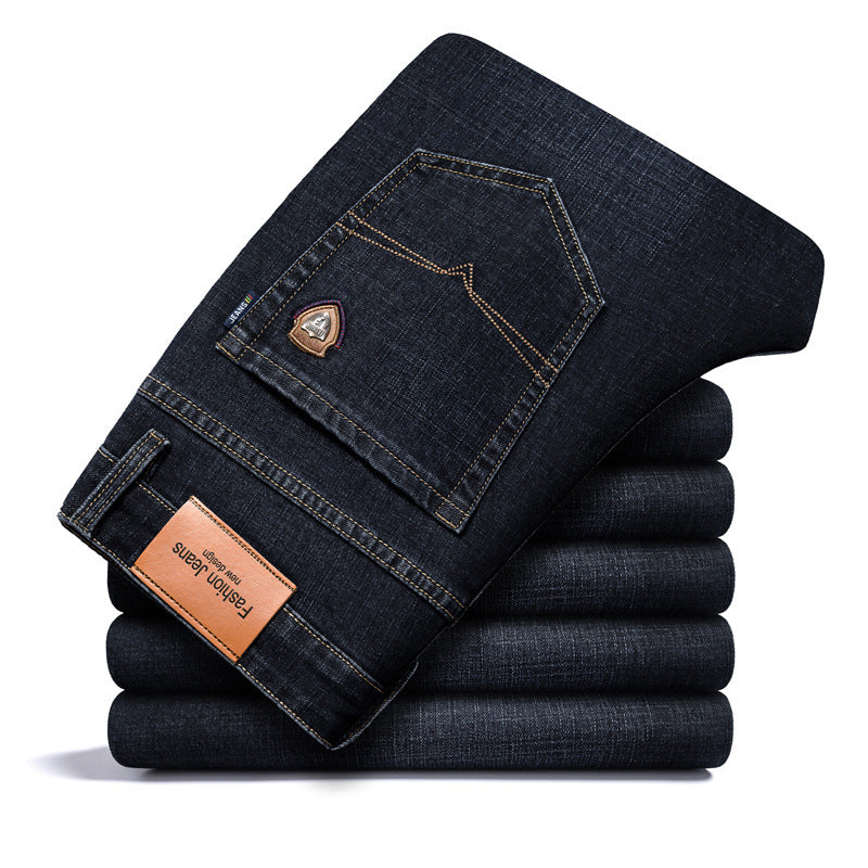 Men’s Fleece-Lined Straight Leg Jeans – Loose Fit Plus Size Winter Denim
