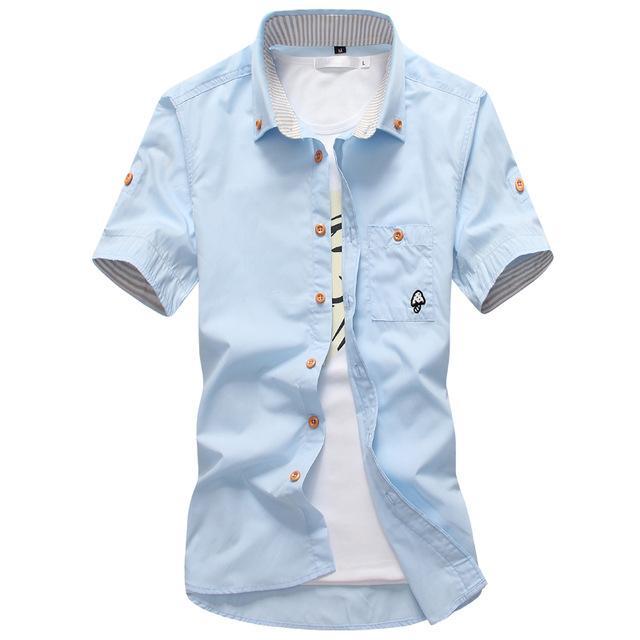 Men’s Embroidered Casual Shirt – Stylish Button-Up Shirt with Detailed Stitching
