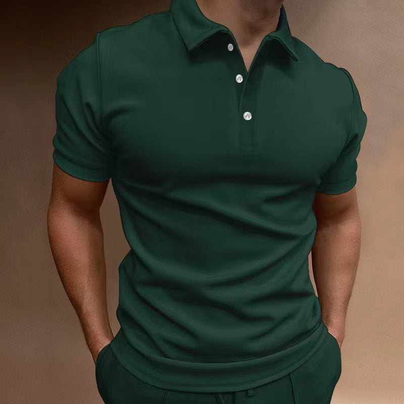 European & American Men’s Button T-Shirt – Casual Short Sleeve Summer Top