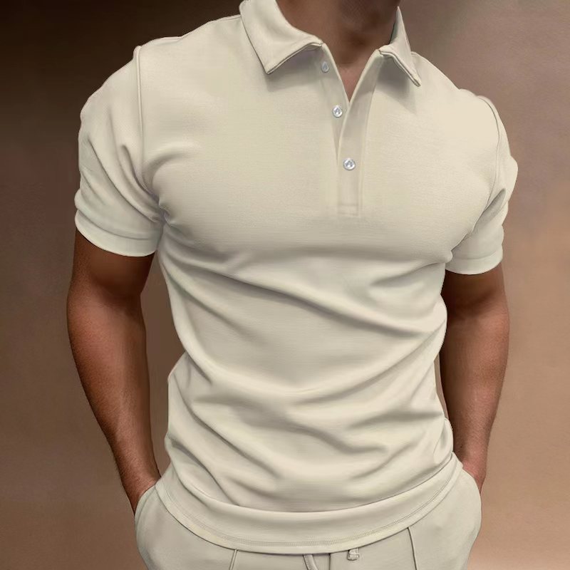European & American Men’s Button T-Shirt – Casual Short Sleeve Summer Top