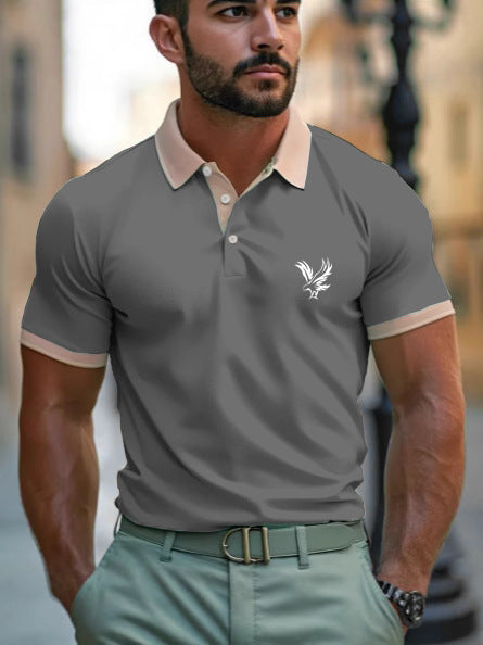 Men’s Digital Print Polo Shirt – Casual Lapel Short Sleeve All-Match Top