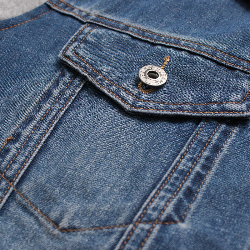 Men’s Denim Jacket with Detachable Hood – Casual Outdoor Sportswear Coat