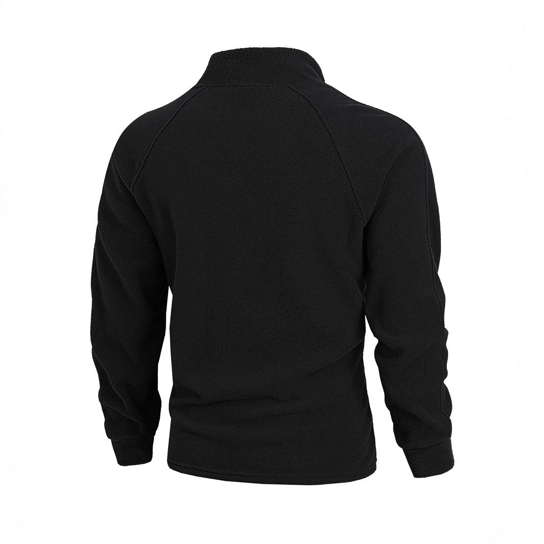Men’s Slim Fit Coral Fleece Pullover – Stand Collar Long Sleeve Winter Coat
