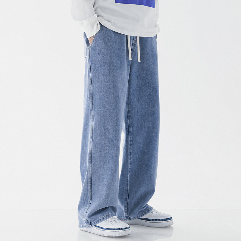 Men’s Casual Loose Fit Straight Leg Jeans – Fashionable Everyday Denim