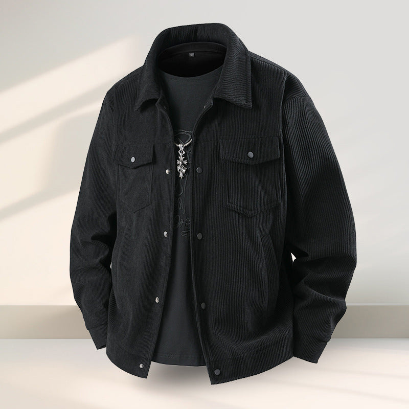 Men’s Stylish Ruffle Jacket – American Casual Sports Coat with Versatile Fit