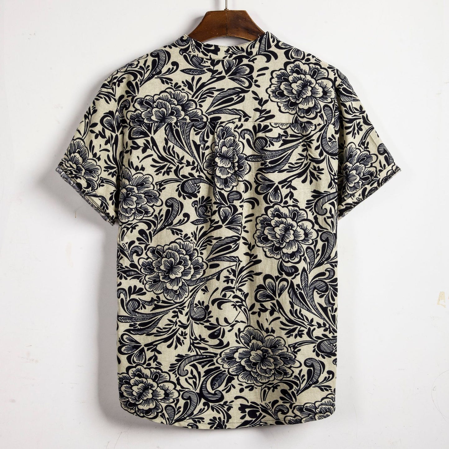 Men’s Plus Size Floral Short Sleeve Shirt – Casual Button-Down Summer Top