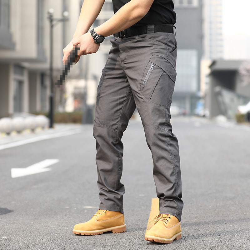 Men’s Loose Multi-Pocket Cargo Pants – Outdoor Military-Style Tactical Overalls