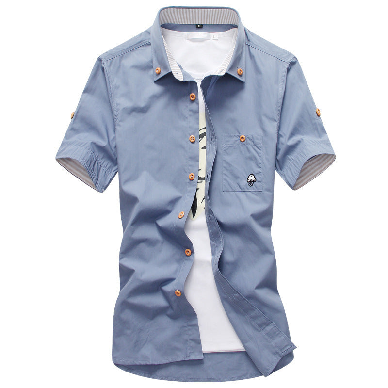 Men’s Embroidered Casual Shirt – Stylish Button-Up Shirt with Detailed Stitching