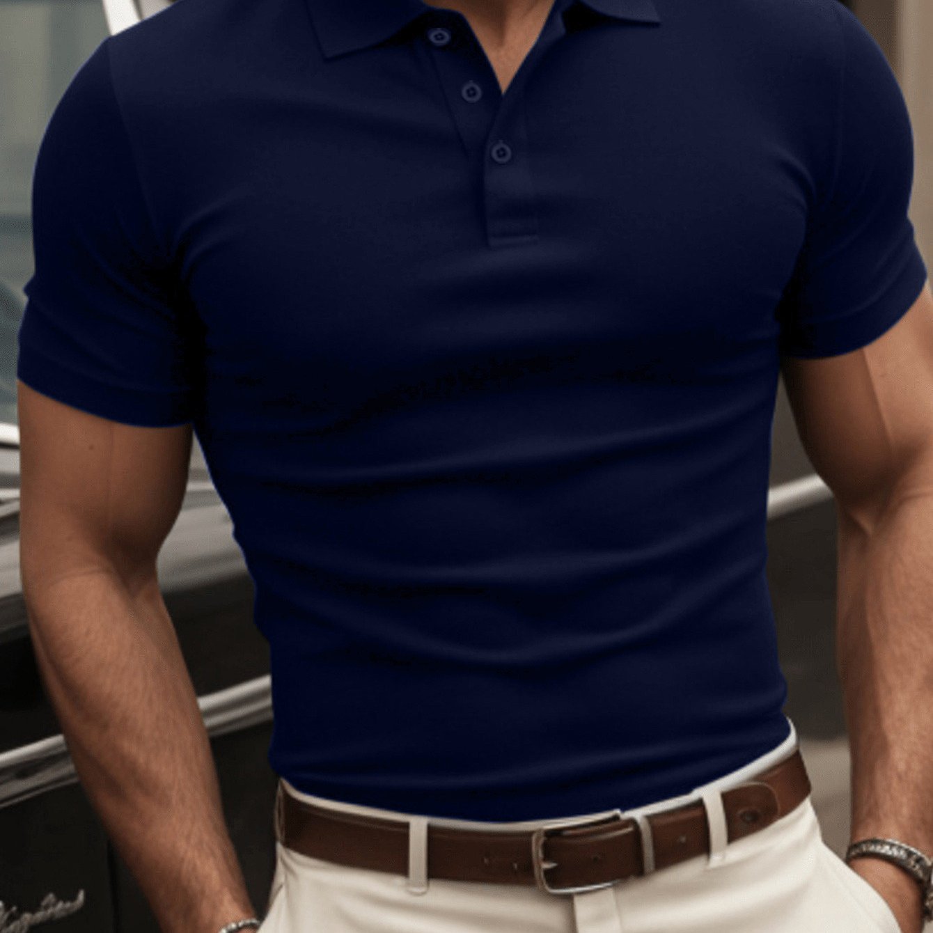 Men’s European & American Style Short Sleeve Button-Up Shirt – Casual Fashion Top