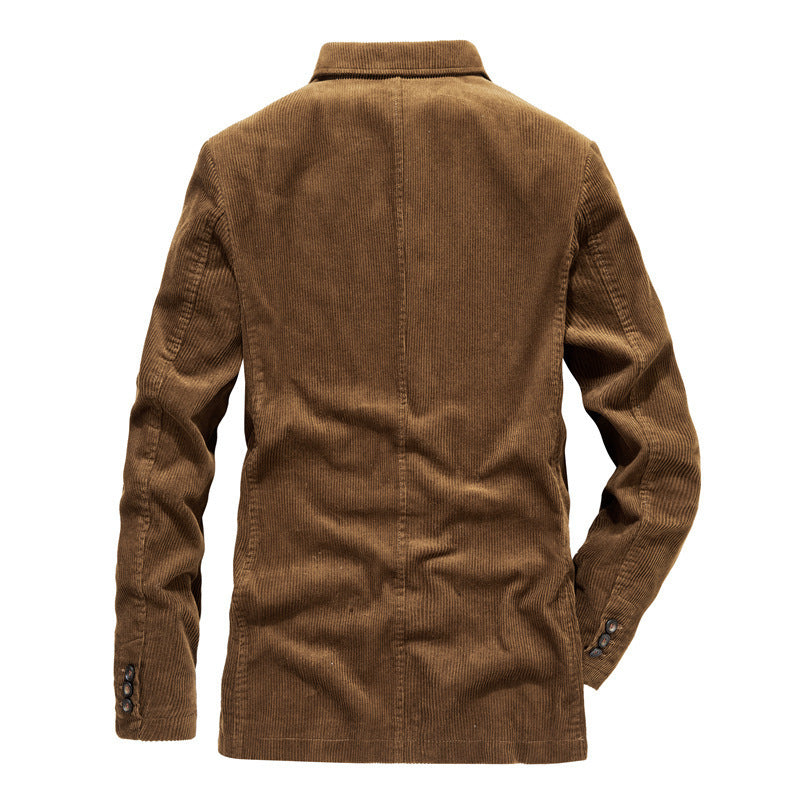 Men’s Retro Solid Color Jacket – Casual Flat Coat for Everyday Streetwear Style