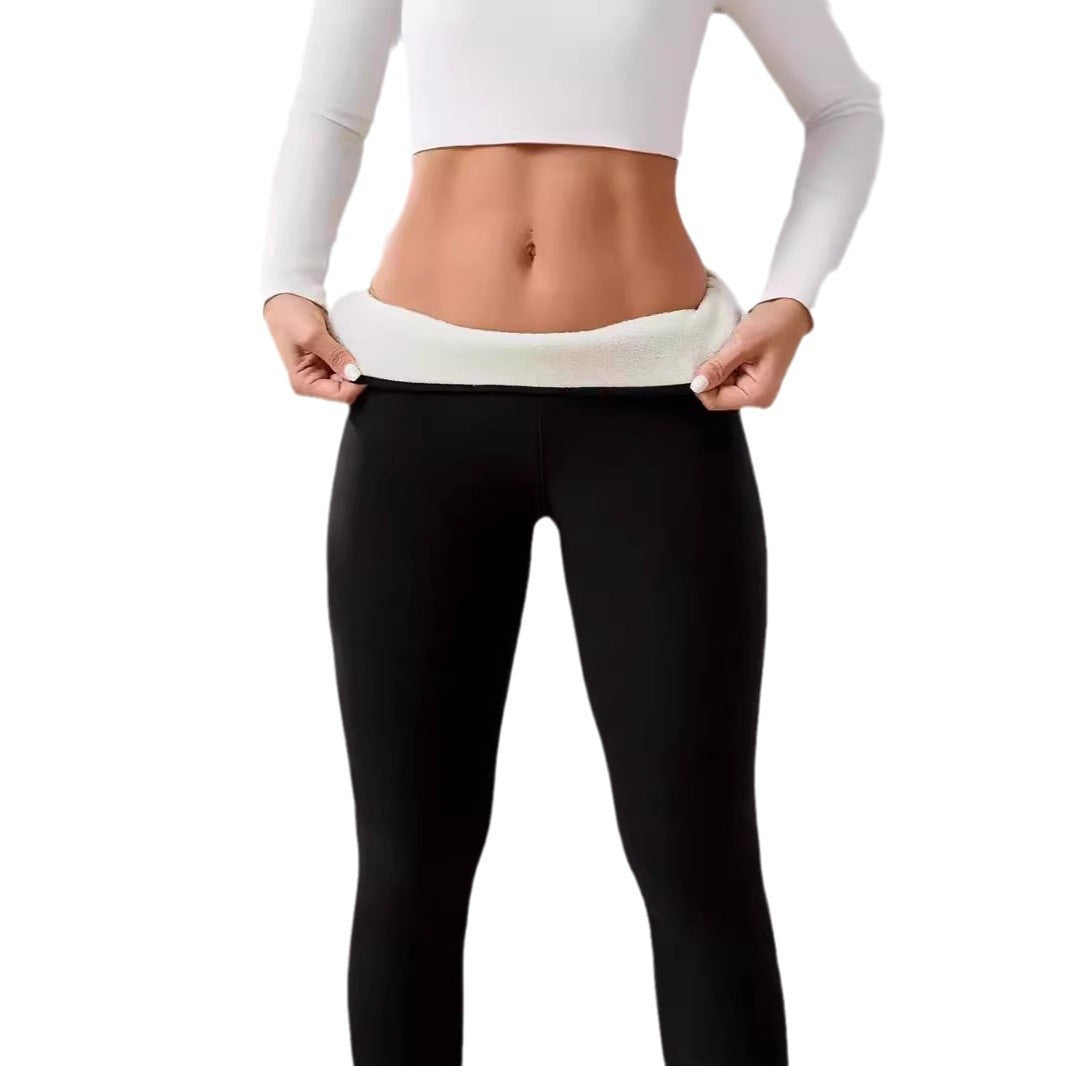 Women’s Fleece-Lined Thick Cashmere Leggings – Warm Lightweight Winter Pants