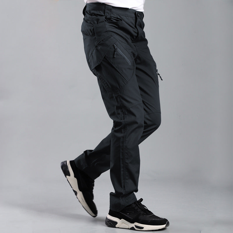 Men’s Loose Multi-Pocket Cargo Pants – Outdoor Military-Style Tactical Overalls