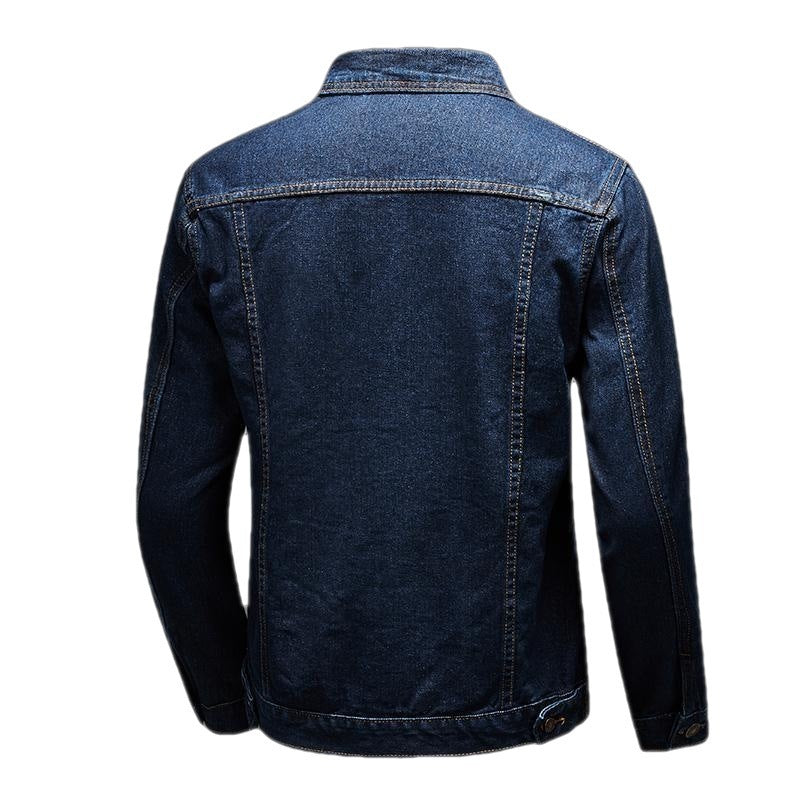 Men’s Vintage Blue Denim Jacket – Casual Button-Up Jean Outerwear