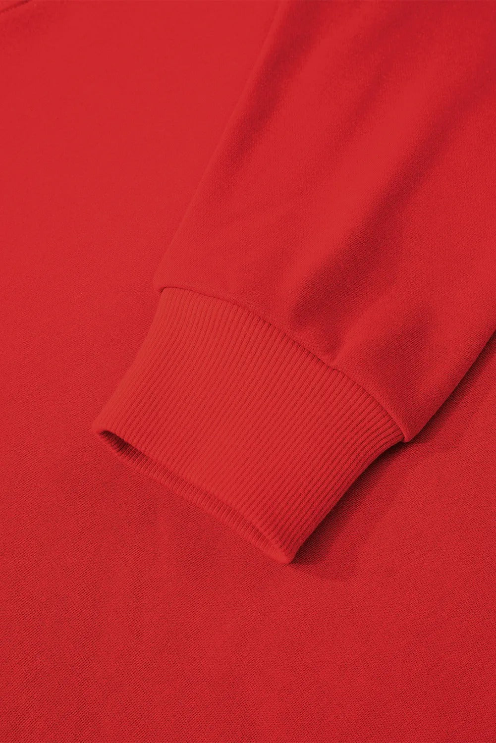 Women’s Oversized Varsity Sweatshirt – Fiery Red Drop Shoulder Pullover with Striped Detail