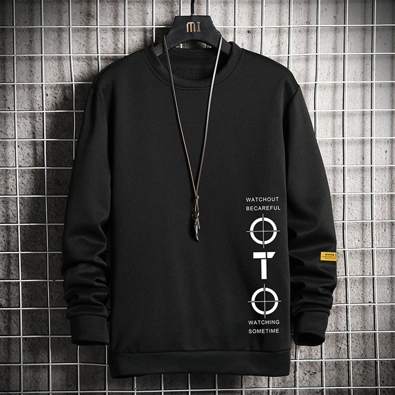 Men’s Printed Long Sleeve Sweater – Versatile Casual Bottoming Shirt