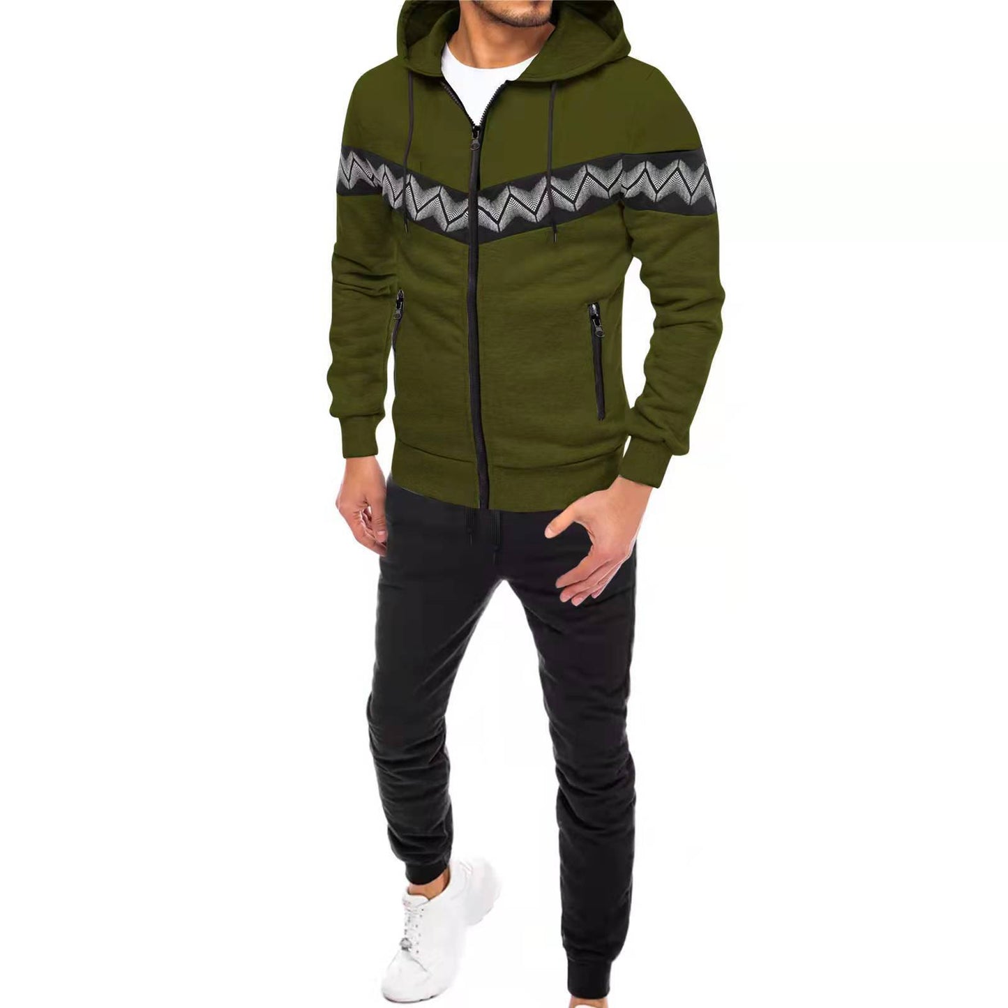 Men’s New Hooded Cardigan Sweater – Casual Sportswear Suit