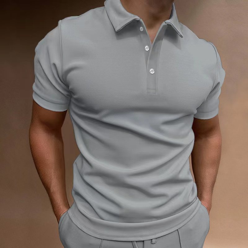 European & American Men’s Button T-Shirt – Casual Short Sleeve Summer Top