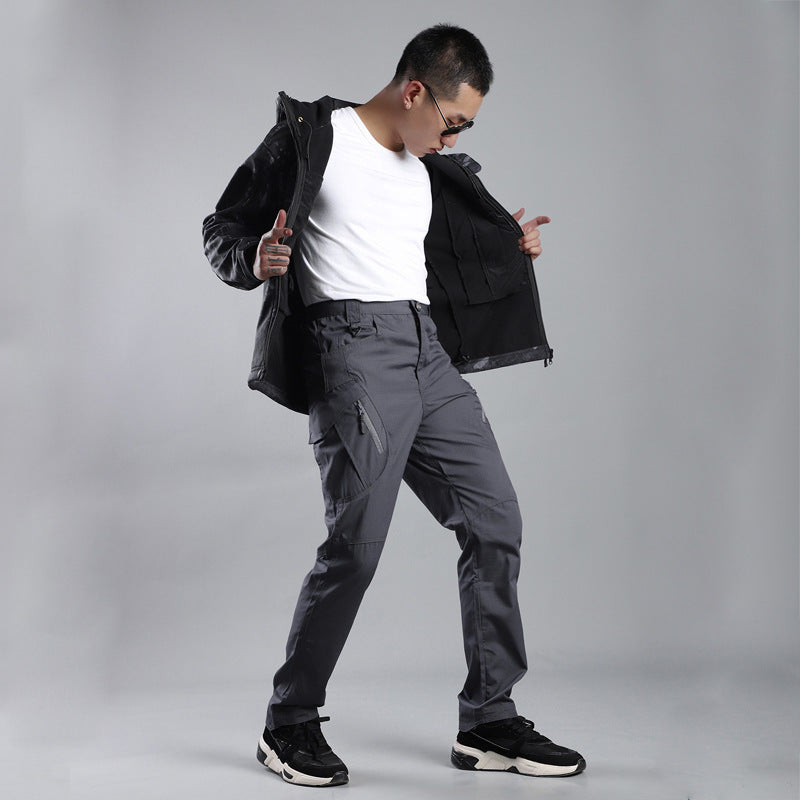 Men’s Loose Multi-Pocket Cargo Pants – Outdoor Military-Style Tactical Overalls