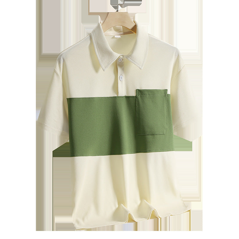 Men’s Ice Silk Polo Shirt – Quick-Dry Short Sleeve Summer T-Shirt