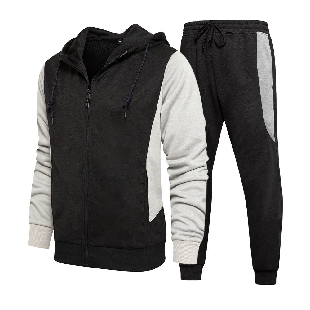 Men’s Plus Size Color Block Sports Suit – Trendy Young Men’s Athletic Outfit