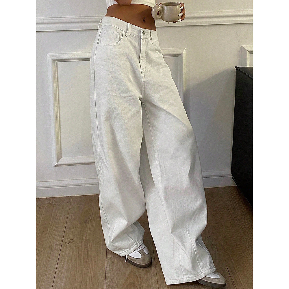 Women’s Vintage Wide-Leg Jeans – Casual Long Denim Pants